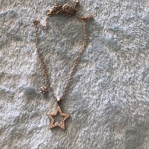 Gold silver-Studded necklace